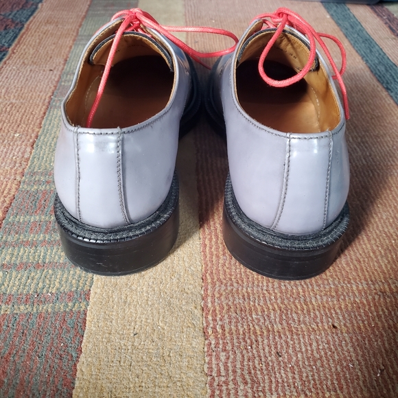Adolfo Carli Light Gray Oxfords Sz 38 w/ Red-orange Laces - Picture 4 of 7